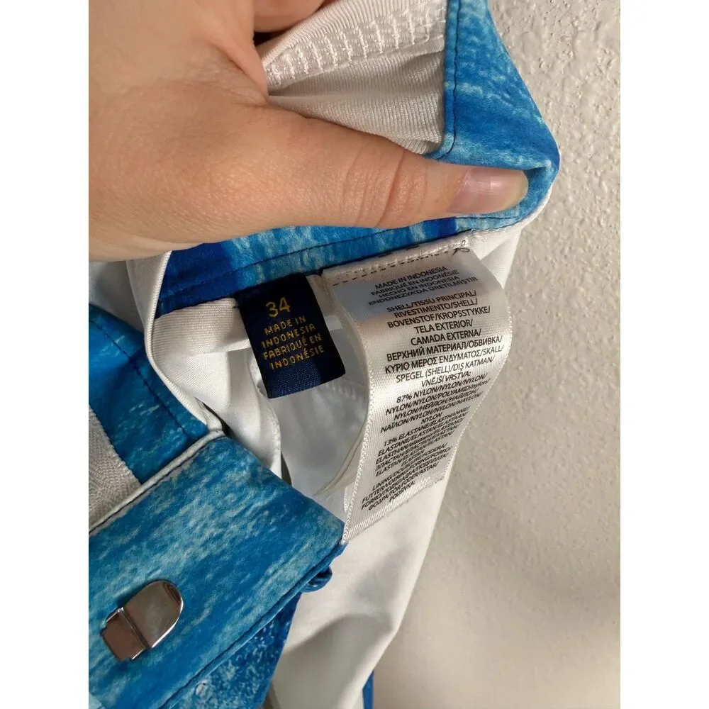 Polo Ralph Lauren Blue Board Shorts Sz 34 Golf Swim Trunks Sweat Wicking Long